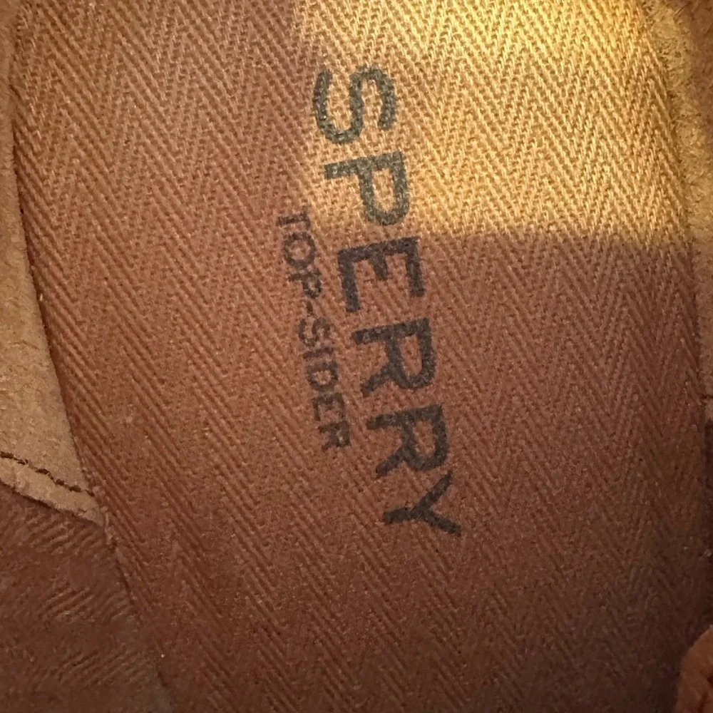 Sperry Top Slider Distressed Brown Leather Lace up Wedge Heel Ankle Boots Sz 7.5
